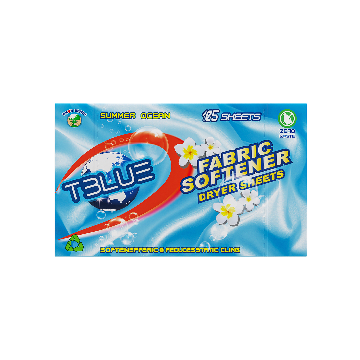 Tblue Fabric Softener Dryer Sheet - Eco Friendly Scented 105 Sheets TBLUE
