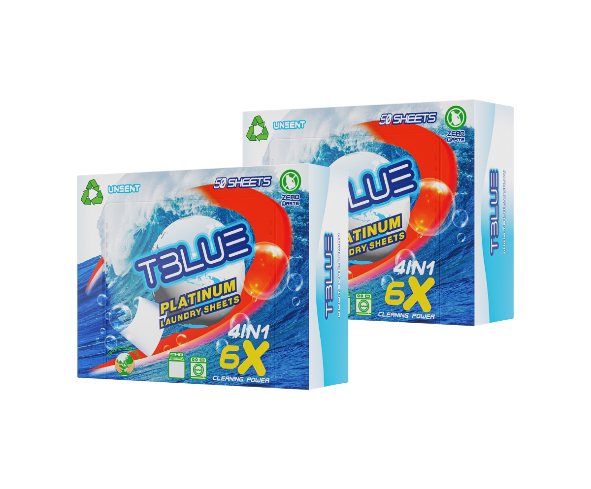 TBLUE Laundry detergent Sheet - 50 Loads - TWIN PACK (2 Boxes)