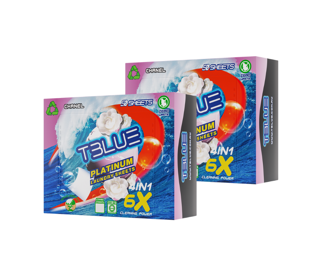 TBLUE Laundry detergent Sheet - 50 Loads - TWIN PACK (2 Boxes)