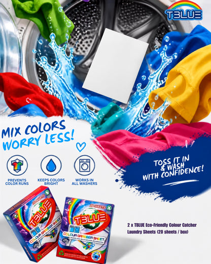 Tblue Colour Grabber Laundry Sheets - Eco Friendly Colour Catcher Laundry Sheets - 20 Sheets - $0.39 per Load