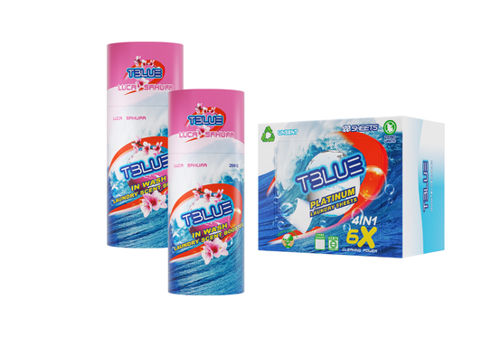 TBLUE TWIN Pack In-Wash Scent Booster 250g + Laundry 100 Sheets BUNDLE
